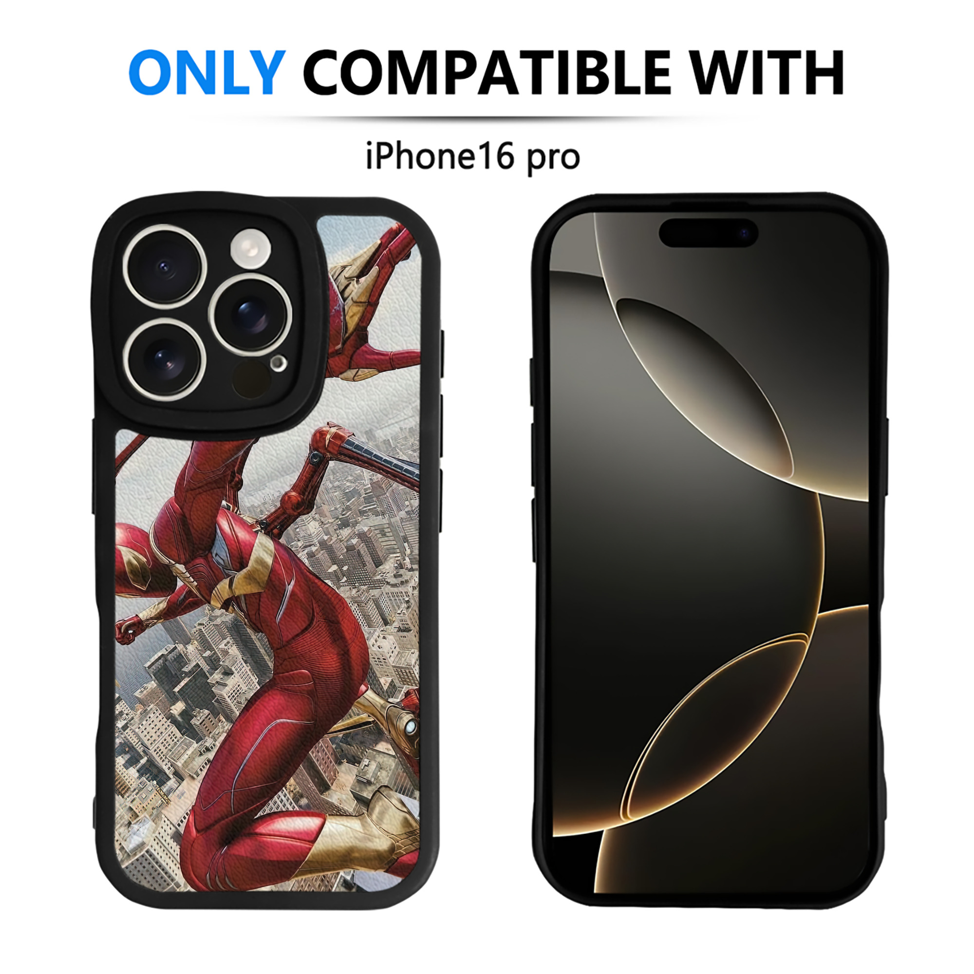 Spider Man スパイダーマン 【iPhone 16シリーズ対応】シリコンスマホケース（レザー調） 材質：シリコン